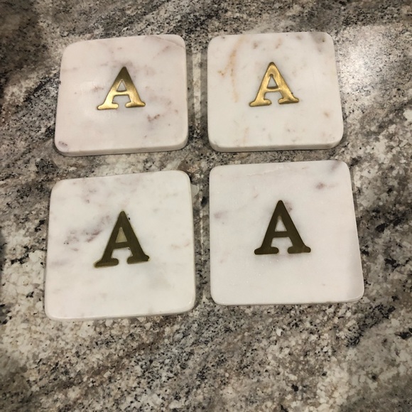 Set of 4 Marble A Coasters - Picture 1 of 3